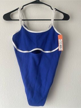 Colsie Royal Blue One-Piece with White Trim